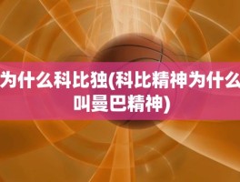 为什么科比独(科比精神为什么叫曼巴精神)