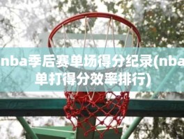 nba季后赛单场得分纪录(nba单打得分效率排行)