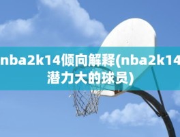 nba2k14倾向解释(nba2k14潜力大的球员)