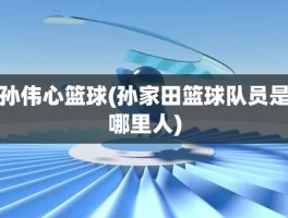孙伟心篮球(孙家田篮球队员是哪里人)