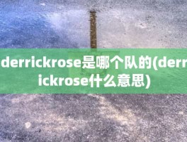 derrickrose是哪个队的(derrickrose什么意思)