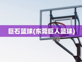 巨石篮球(东莞巨人篮球)