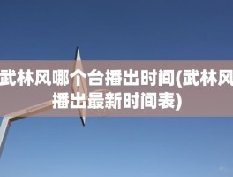 武林风哪个台播出时间(武林风播出最新时间表)