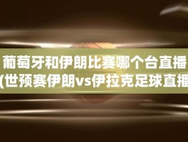 葡萄牙和伊朗比赛哪个台直播(世预赛伊朗vs伊拉克足球直播)