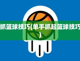抓篮球技巧(单手抓起篮球技巧)