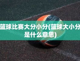 篮球比赛大分小分(篮球大小分是什么意思)