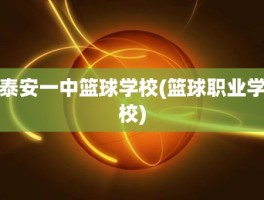 泰安一中篮球学校(篮球职业学校)