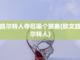 凯尔特人夺冠哪个联赛(欧文凯尔特人)