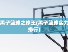 黑子篮球之球王(黑子篮球实力排行)