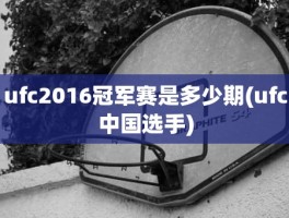 ufc2016冠军赛是多少期(ufc中国选手)