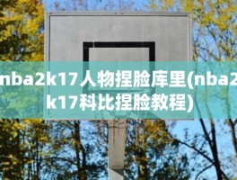 nba2k17人物捏脸库里(nba2k17科比捏脸教程)