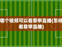 哪个视频可以看意甲直播(怎样看意甲直播)