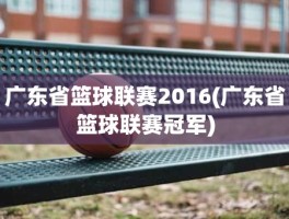 广东省篮球联赛2016(广东省篮球联赛冠军)