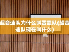 超音速队为什么叫雷霆队(超音速队现在叫什么)