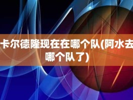 卡尔德隆现在在哪个队(阿水去哪个队了)