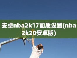 安卓nba2k17画质设置(nba2k20安卓版)