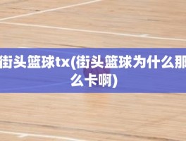 街头篮球tx(街头篮球为什么那么卡啊)