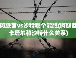 阿联酋vs沙特哪个能胜(阿联酋卡塔尔和沙特什么关系)