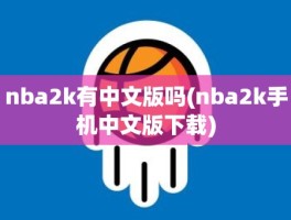nba2k有中文版吗(nba2k手机中文版下载)
