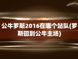 公牛罗斯2016在哪个站队(罗斯回到公牛主场)