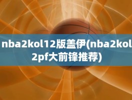 nba2kol12版盖伊(nba2kol2pf大前锋推荐)