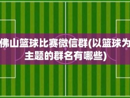 佛山篮球比赛微信群(以篮球为主题的群名有哪些)