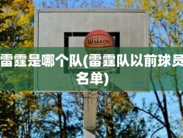 雷霆是哪个队(雷霆队以前球员名单)