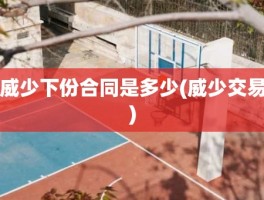 威少下份合同是多少(威少交易)