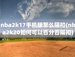 nba2k17手机版怎么隔扣(nba2k20如何可以百分百隔扣)