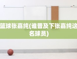 篮球张嘉纯(谁普及下张嘉纯这名球员)