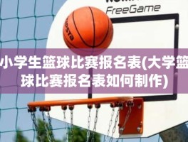 小学生篮球比赛报名表(大学篮球比赛报名表如何制作)