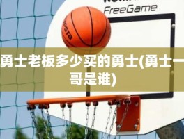 勇士老板多少买的勇士(勇士一哥是谁)