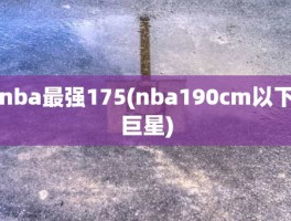 nba最强175(nba190cm以下巨星)