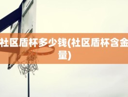 社区盾杯多少钱(社区盾杯含金量)