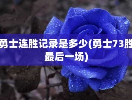 勇士连胜记录是多少(勇士73胜最后一场)