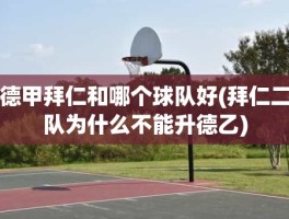 德甲拜仁和哪个球队好(拜仁二队为什么不能升德乙)