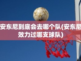 安东尼到底会去哪个队(安东尼效力过哪支球队)