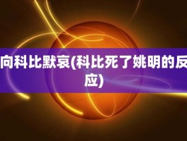 向科比默哀(科比死了姚明的反应)