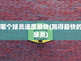 哪个球员速度最快(跑得最快的球员)