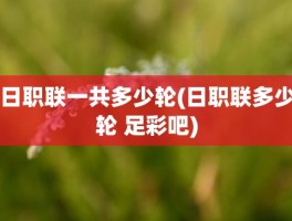 日职联一共多少轮(日职联多少轮 足彩吧)