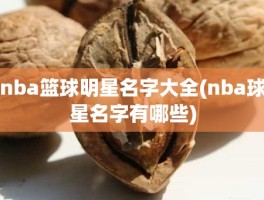 nba篮球明星名字大全(nba球星名字有哪些)