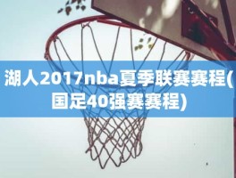 湖人2017nba夏季联赛赛程(国足40强赛赛程)