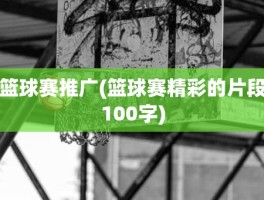 篮球赛推广(篮球赛精彩的片段100字)