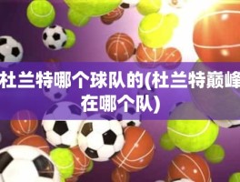 杜兰特哪个球队的(杜兰特巅峰在哪个队)