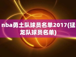 nba勇土队球员名单2017(猛龙队球员名单)