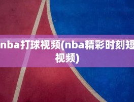nba打球视频(nba精彩时刻短视频)