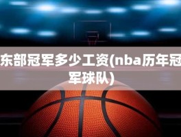 东部冠军多少工资(nba历年冠军球队)