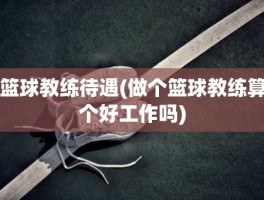 篮球教练待遇(做个篮球教练算个好工作吗)