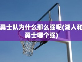 勇士队为什么那么强呢(湖人和勇士哪个强)
