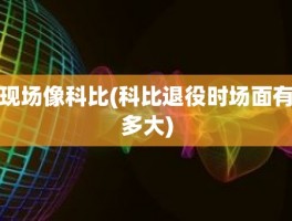 现场像科比(科比退役时场面有多大)